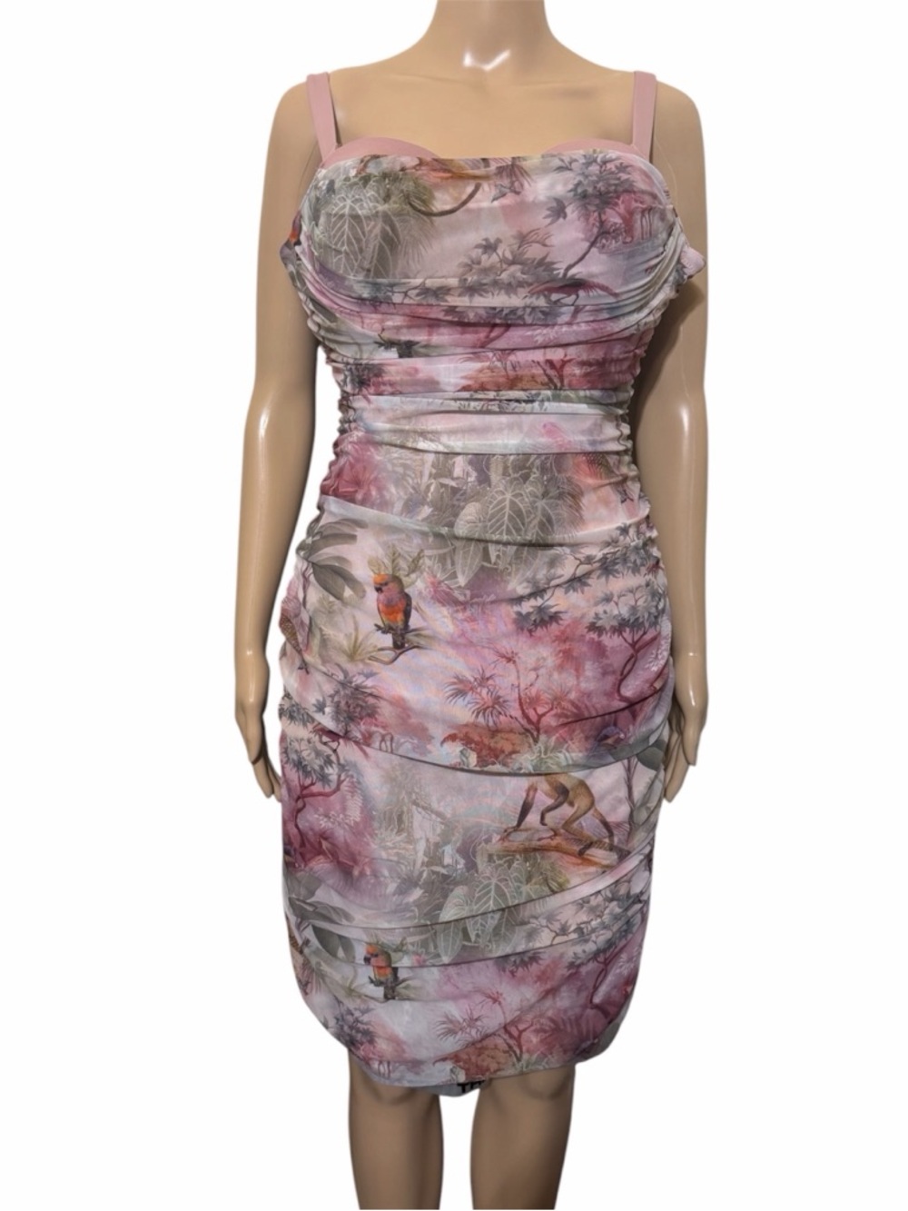 NWT ta3 floral sweetie mesh column corset lace up dress soft tropical xl - Picture 2 of 7